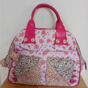 Irregular Choice Hot Pink Floral Patchwork Tote Bag